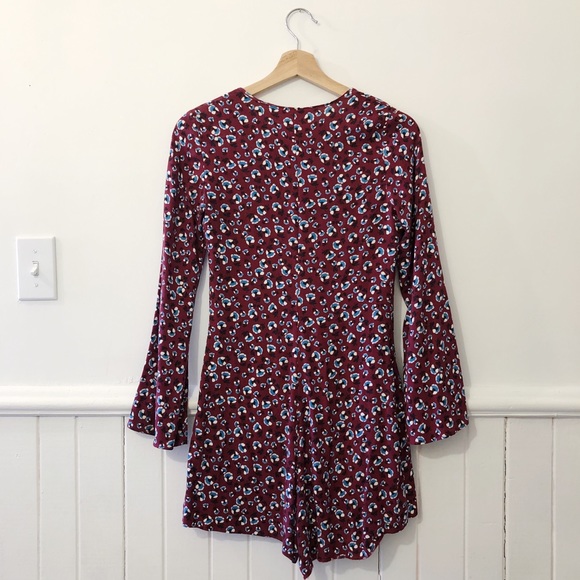 Zara Maroon Floral Romper - Picture 3 of 7